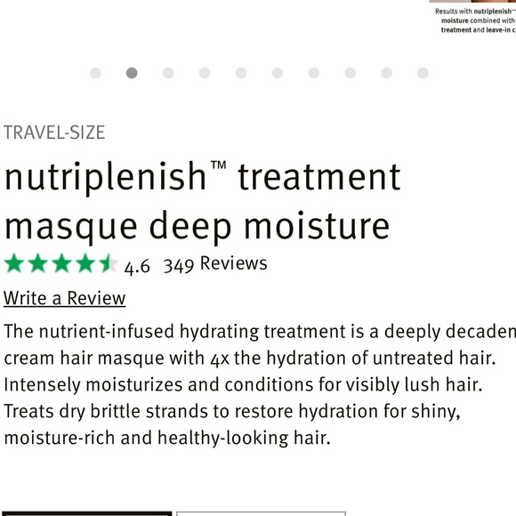 NEW TRAVEL SIZE AVEDA NITRIPLENISH TREATMENT MASK DEEP MOISTURE 25ml - Picture 10 of 12